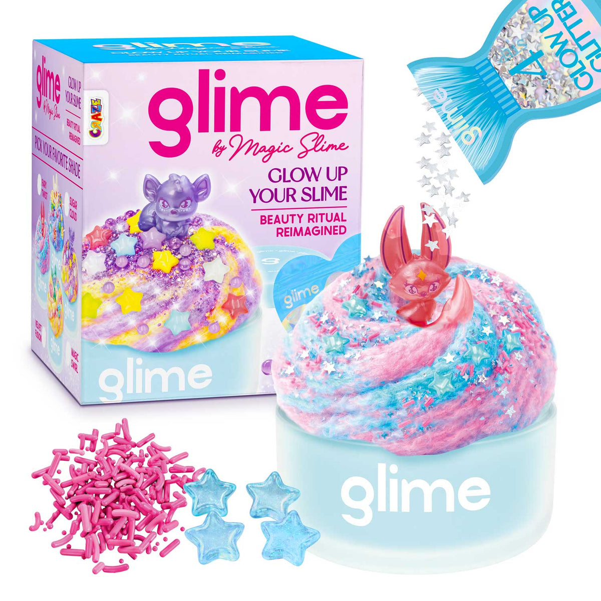 MAGIC SLIME GLIME Starter Pack – Kreatives Slime Set mit trendigen Toppings & Überraschungsfigur