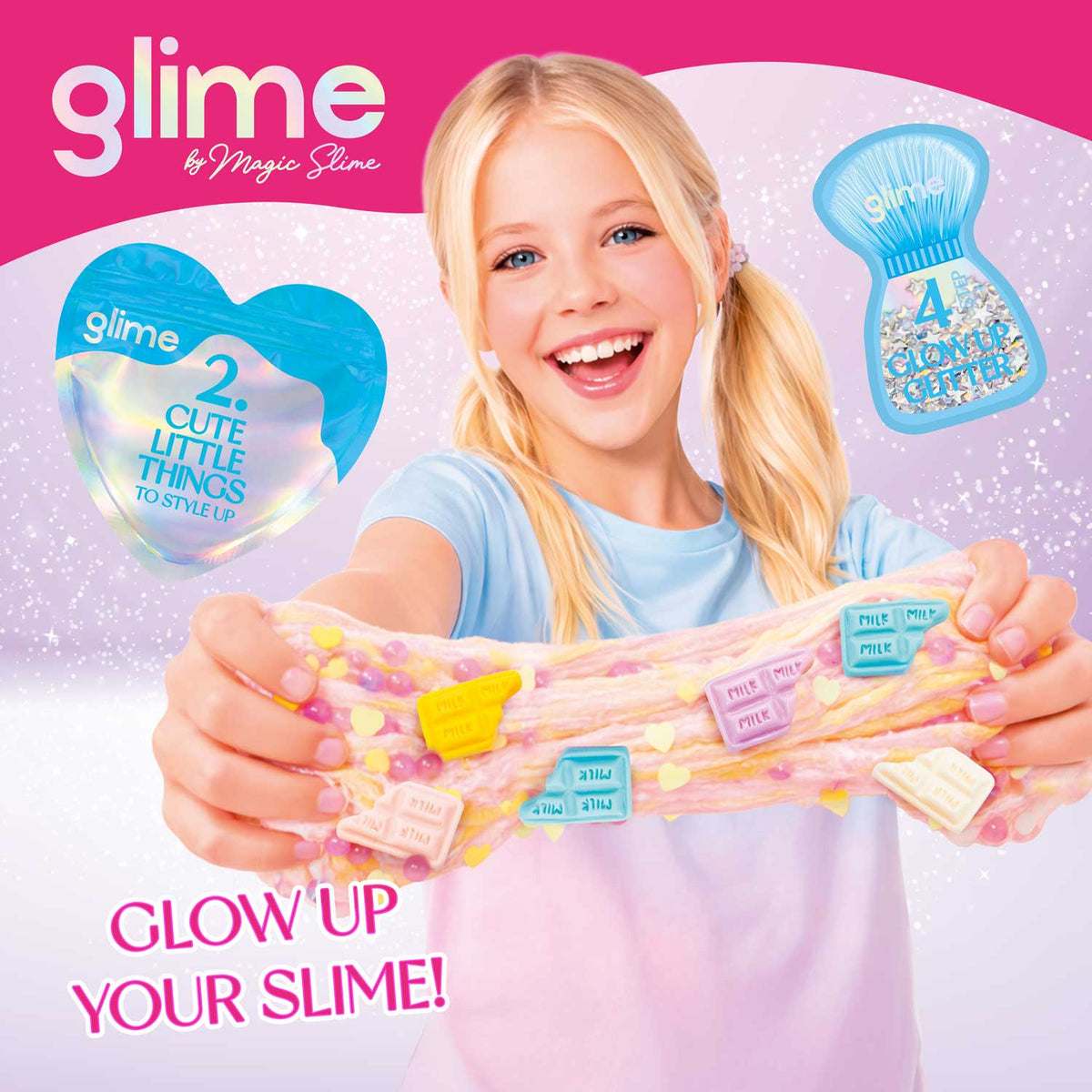 MAGIC SLIME GLIME Starter Pack – Kreatives Slime Set mit trendigen Toppings & Überraschungsfigur