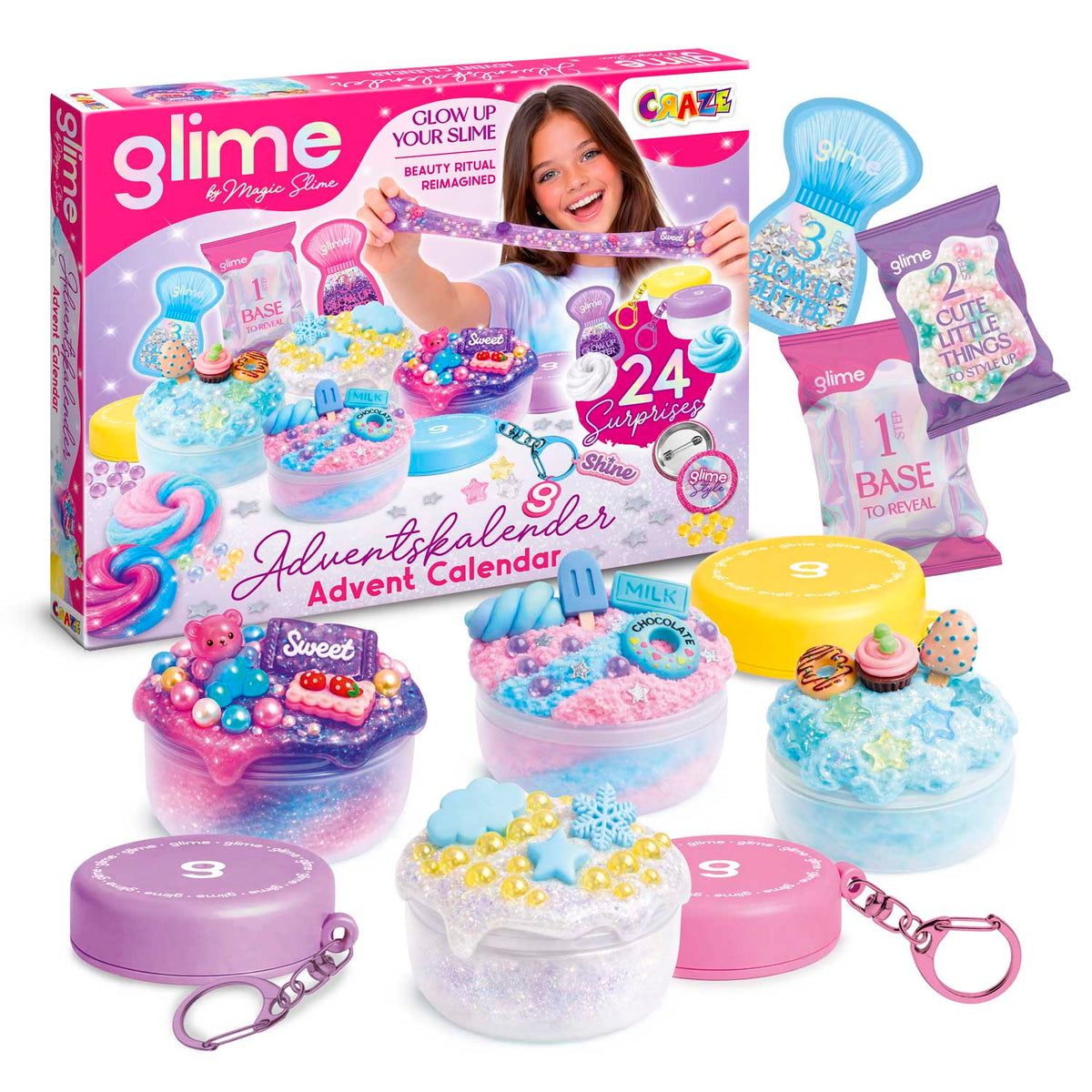 MAGIC SLIME GLIME Adventskalender – 24 Slime Überraschungen mit Toppings & Figuren
