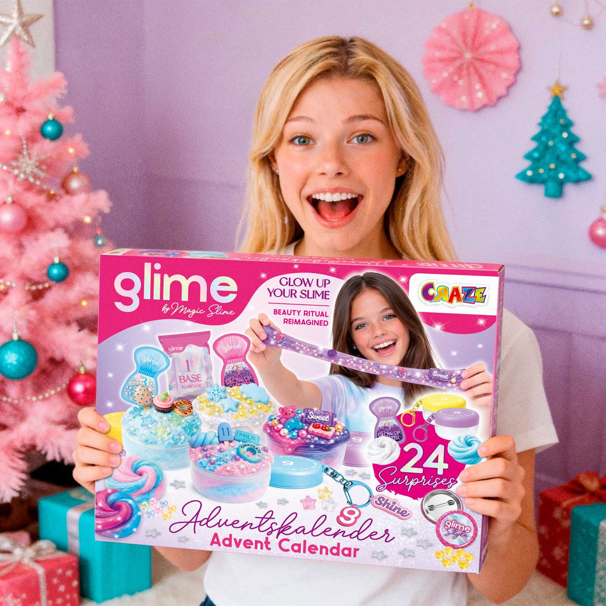 MAGIC SLIME GLIME Adventskalender – 24 Slime Überraschungen mit Toppings & Figuren