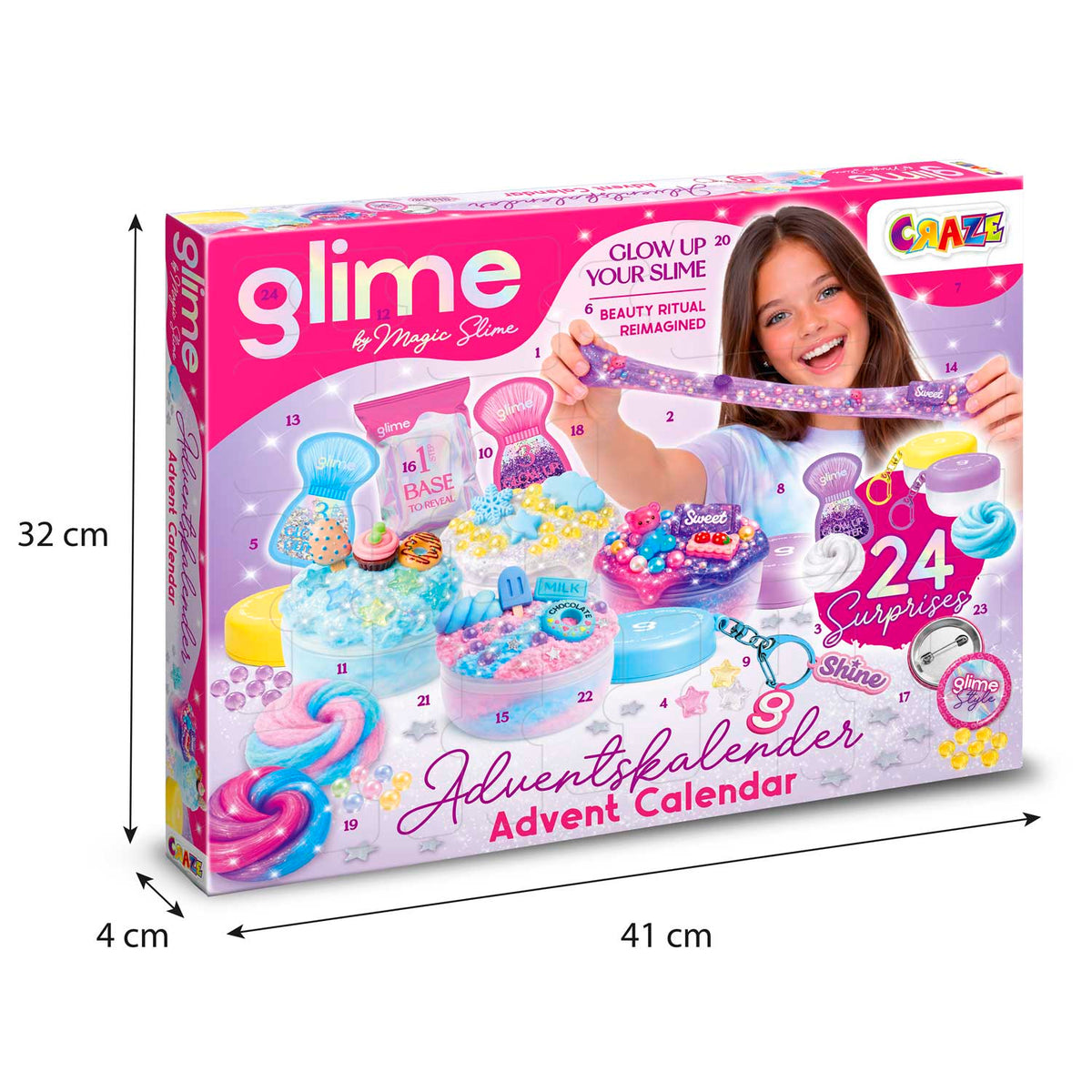 MAGIC SLIME GLIME Adventskalender – 24 Slime Überraschungen mit Toppings & Figuren