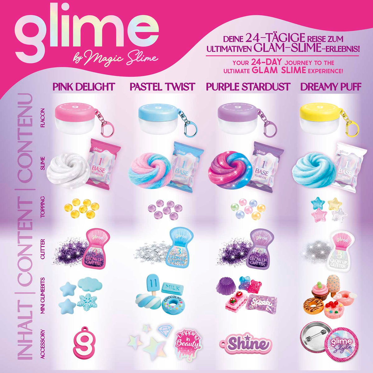MAGIC SLIME GLIME Adventskalender – 24 Slime Überraschungen mit Toppings & Figuren