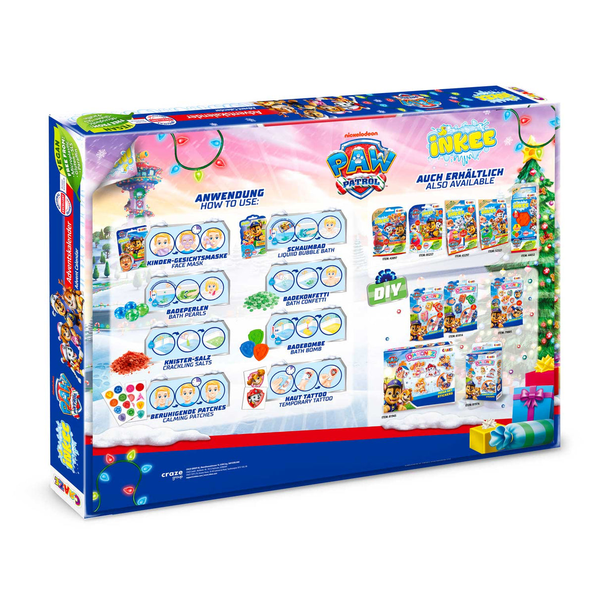 INKEE PAW Patrol Adventskalender – Badespaß & Überraschungen für Kinder ab 3 Jahren.
