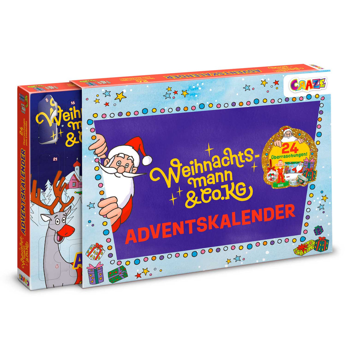 CRAZE Weihnachtsmann Adventskalender – 24 Überraschungen mit Spielzeug & Zubehör.
