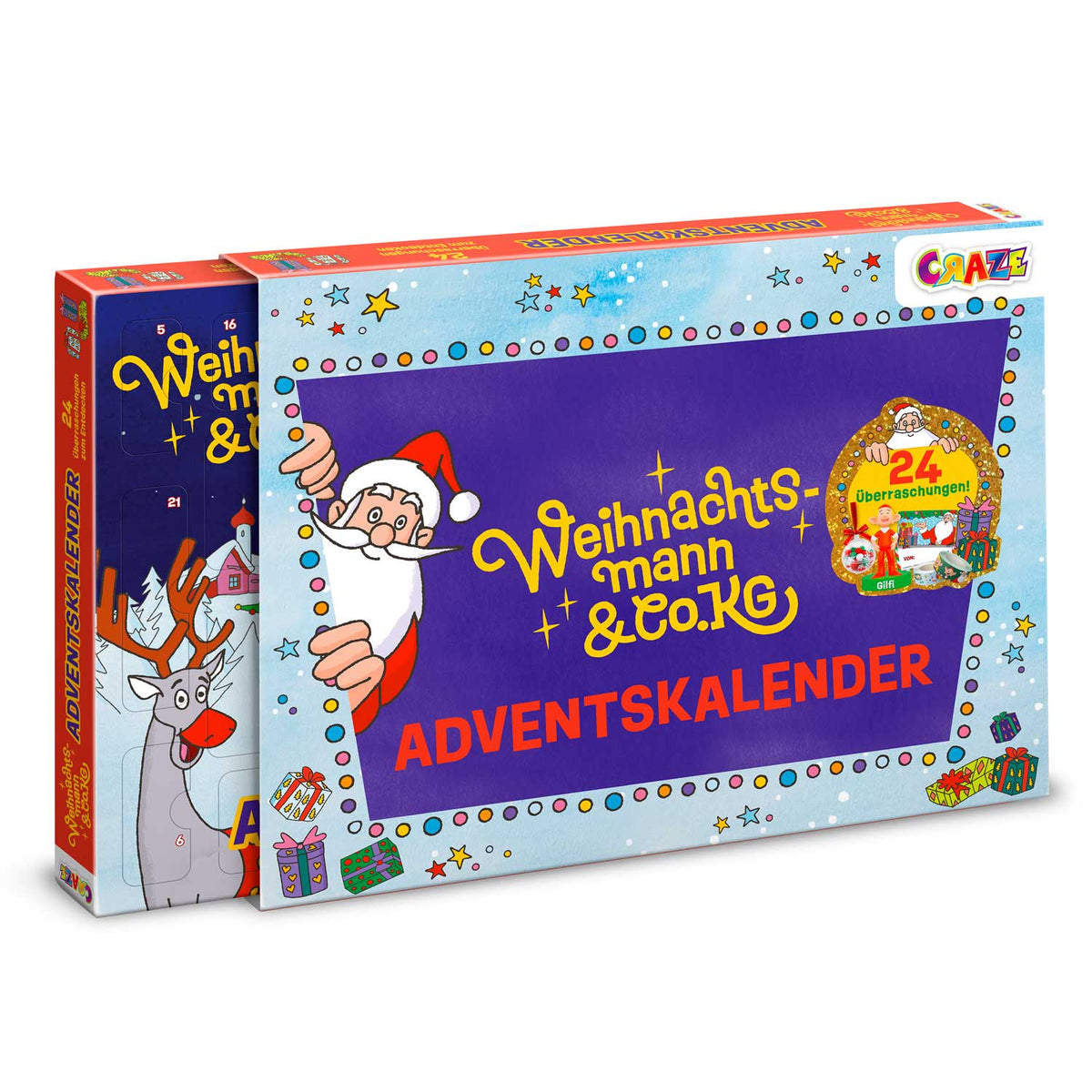 CRAZE Weihnachtsmann Adventskalender – 24 Überraschungen mit Spielzeug & Zubehör.