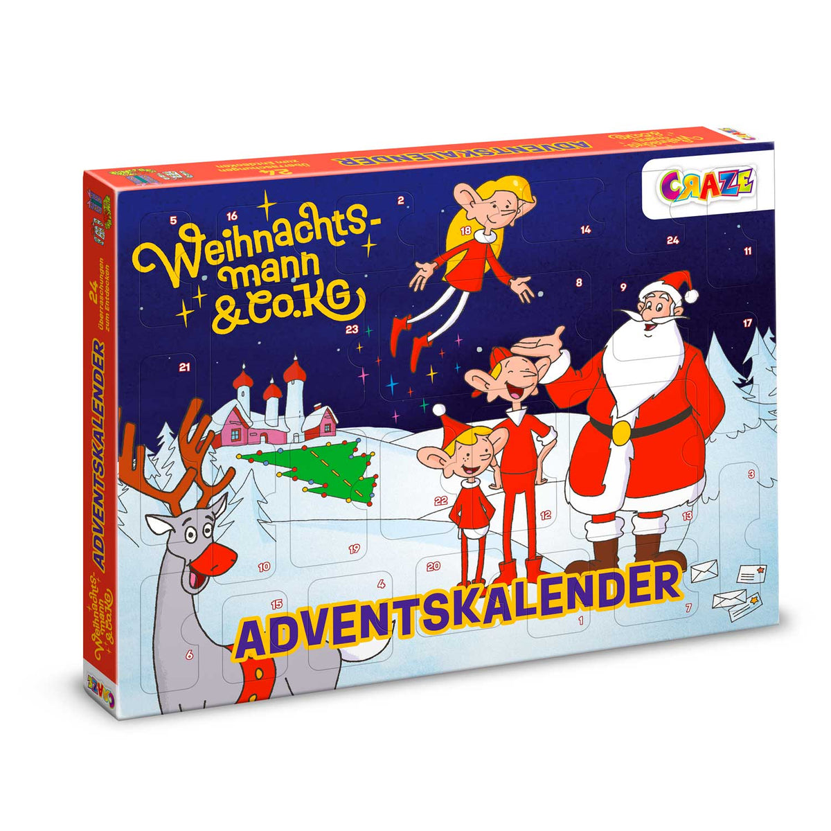 CRAZE Weihnachtsmann Adventskalender – 24 Überraschungen mit Spielzeug & Zubehör.