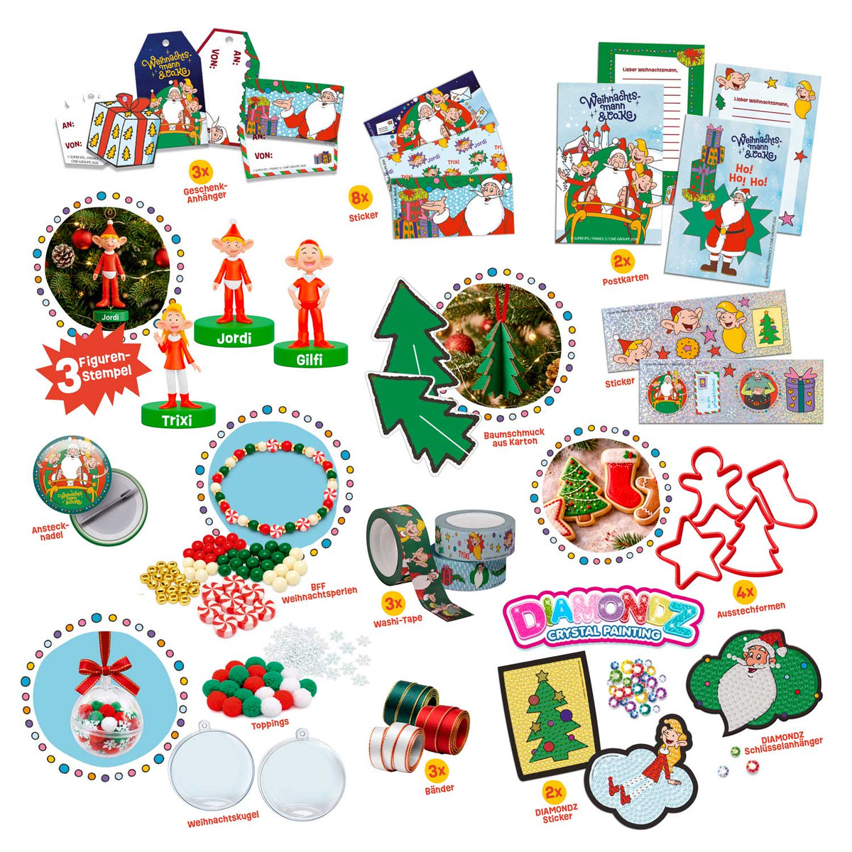 CRAZE Weihnachtsmann Adventskalender – 24 Überraschungen mit Spielzeug & Zubehör.