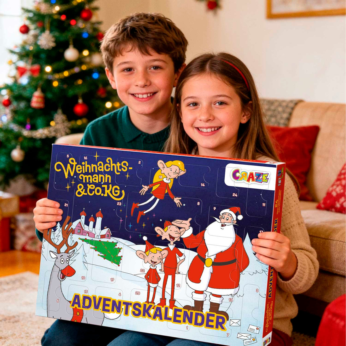 CRAZE Weihnachtsmann Adventskalender – 24 Überraschungen mit Spielzeug & Zubehör.